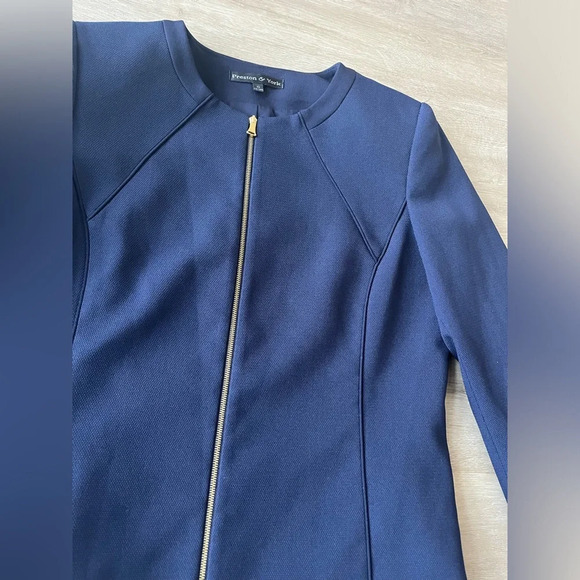Preston and York Navy Blue Gold Zip Blazer - Picture 2 of 8